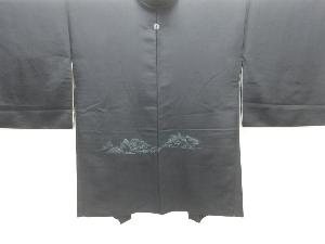 大正ロマン　風景模様織り出し漆一つ紋絵羽織